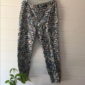 Zara Printed cotton ankle pants